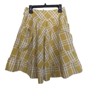 Paper Doll Brand yellow and white vintage style skirt Midi Small